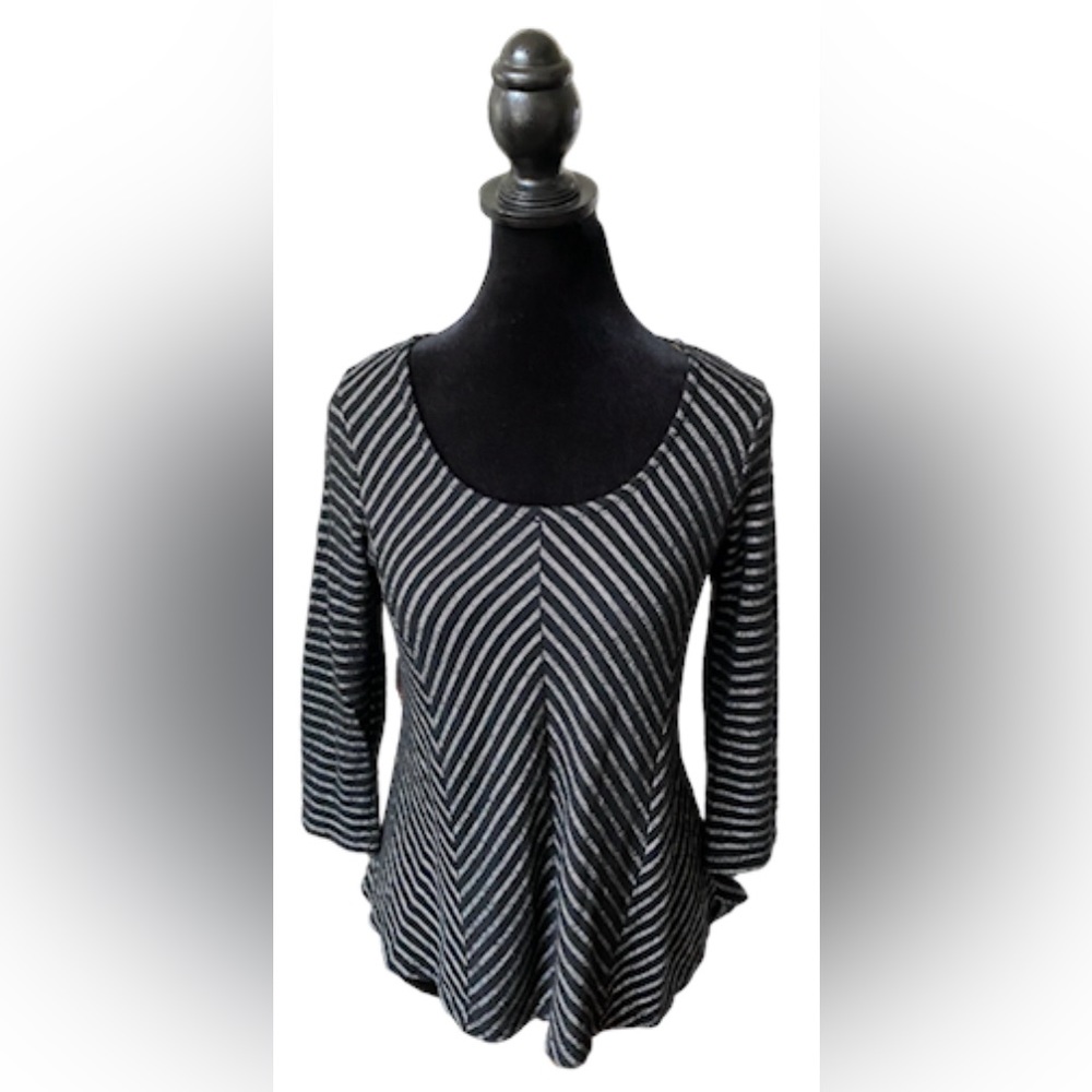 W5: Black and Gray Peplum Blouse